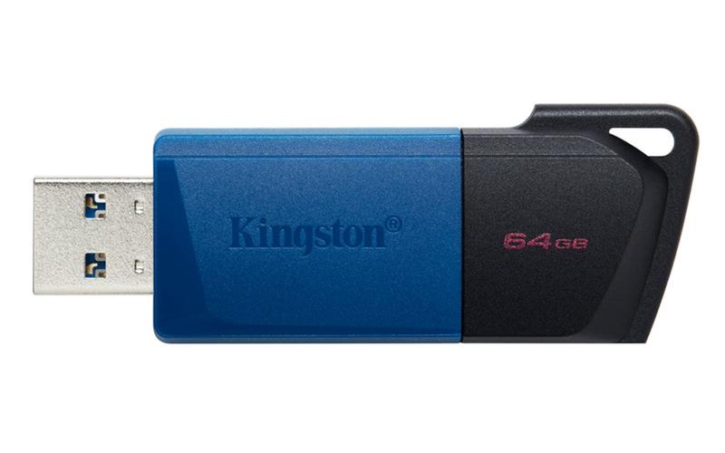 Imagem de pendrive 64 gb kingston usb 3.2 preto com azul