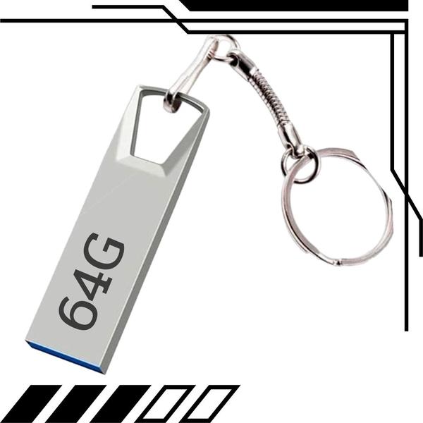 Imagem de Pendrive Chaveiro Metal Resistente 8GB 16GB 32GB 64GB Pen Drive USB 2.0