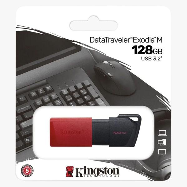 Imagem de Pendrive kingston 128gb exodia m usb 3.2 gen 1 dtxm/128gb