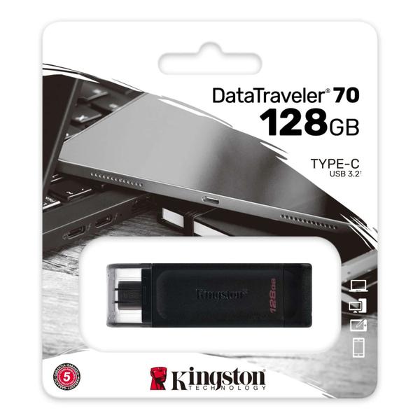 Imagem de Pendrive Kingston DT70 128GB / USB-C / Tipo-C