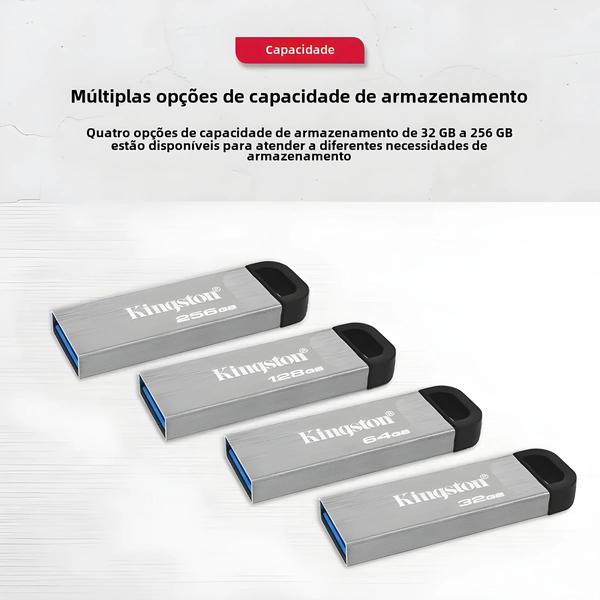 Imagem de Pendrive Kingston USB 3.2 Gen 1 - 32GB, 64GB ou 128GB - Para Desktops e Laptops