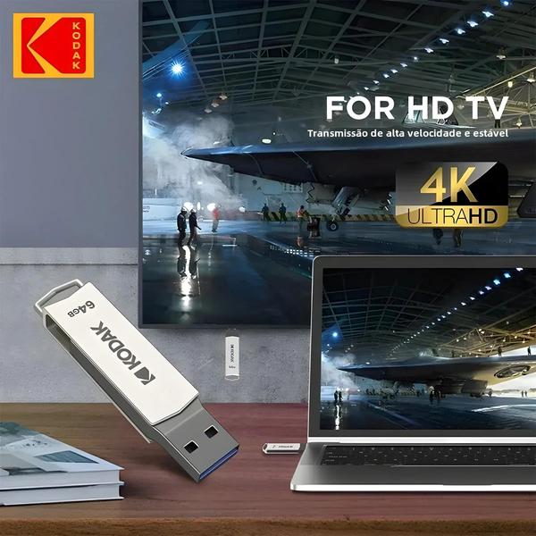 Imagem de Pendrive Kodak USB 3.2 Tipo-C - Alta Velocidade (256GB, 128GB, 32GB)