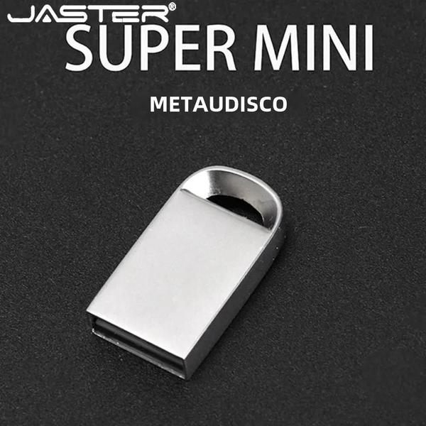 Imagem de Pendrive Mini USB 64GB/32GB/16GB com Chaveiro - Metal Prateado