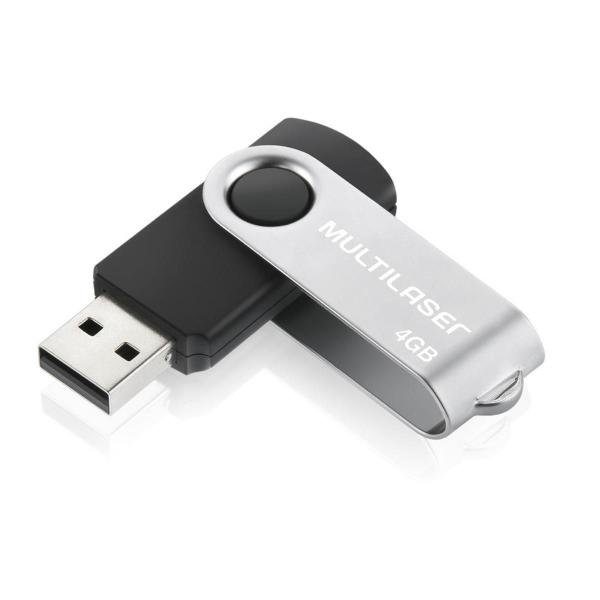 Imagem de Pendrive Multilaser Twist 4Gb Original Preto E Prateado