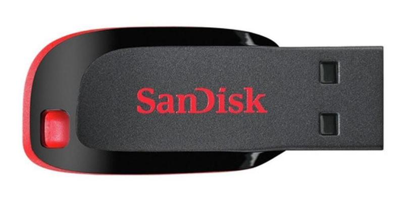 Imagem de Pendrive Sandisk Cruzer Blade 128Gb 2.0 Preto E Vermelho