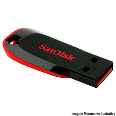 Imagem de Pendrive SanDisk Cruzer Blade 64GB 2.0 preto e vermelho