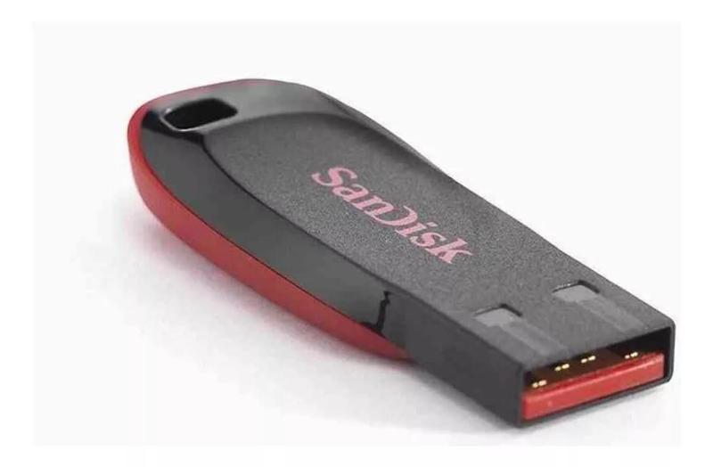 Imagem de Pendrive Sandisk Cruzer Blade 64gb 2.0 Preto E Vermelho Sem tampa P64gb