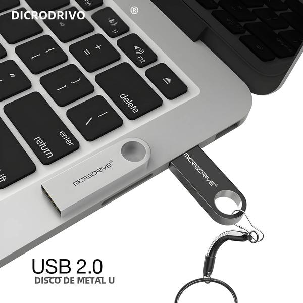 Imagem de Pendrive USB 2.0 de Metal - Alta Velocidade, À Prova D'Água (8GB, 32GB, 64GB, 128GB)