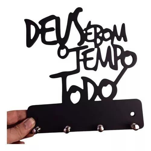 Imagem de Pendurador Chaves Madeira Deus É Bom Mdf Porta Decoração