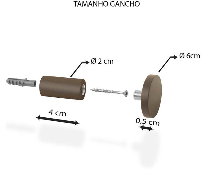 Imagem de Pendurador Gancho Multiuso Cinza 6 cm