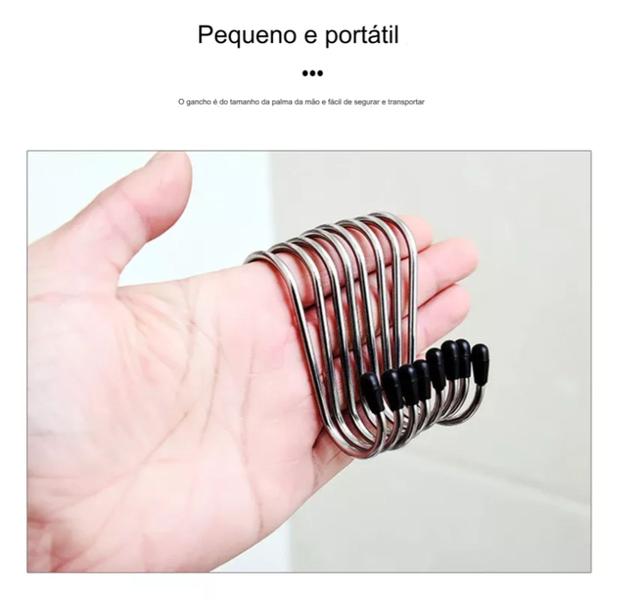 Imagem de Pendurador Multiuso  5 Ganchos S para Cós de Calça Jeans e Bolsas