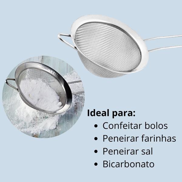 Imagem de Peneira Aço Inox 10 cm para Cozinha Profissional Coador