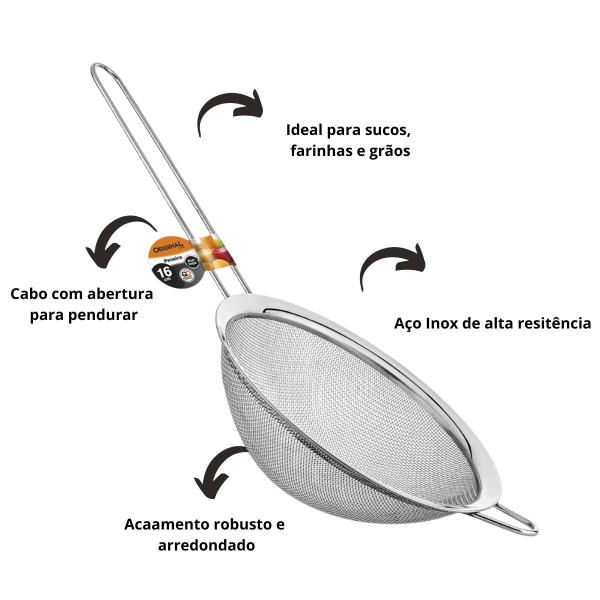 Imagem de Peneira de Inox 16 cm