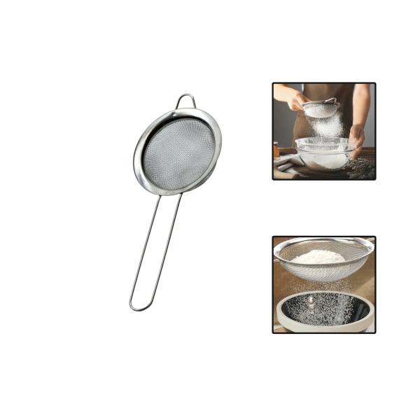 Imagem de Peneira Inox 8,5cm Confeitaria Polvilhar Cozinha Bolo