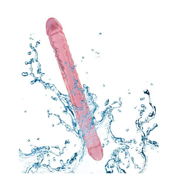 Imagem de Pênis Dildo de Casal Duas Pontas Duplo Maleável Flexível 33,5 x 3,2 cm Rosa