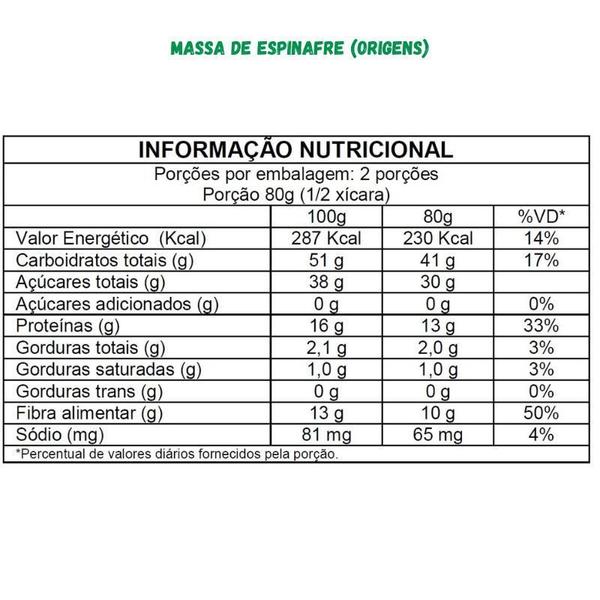 Imagem de Penne De Espinafre 200G - Origens