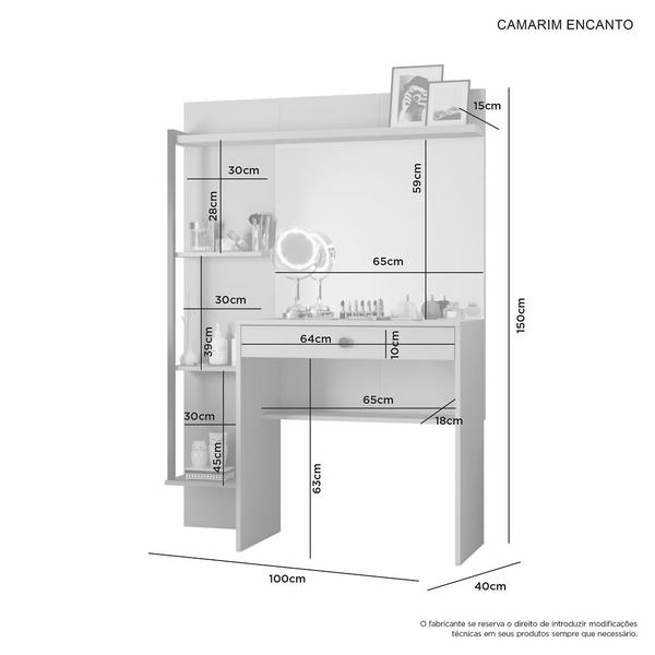 Imagem de Penteadeira Camarim Encanto com Gaveta Organizadora JCM