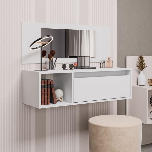 Imagem de Penteadeira Camarin Eva com Nicho e Gaveta Branco - Belliv Decor