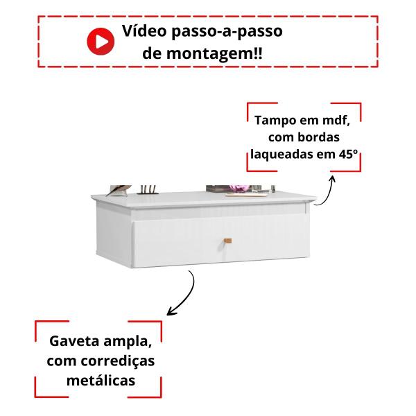 Imagem de Penteadeira de Parede Suspensa Com 1 Gaveta