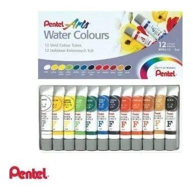 Imagem de Pentel Water Colors - Tinta Aquarela Tubo - 12 Cores Wfrs12