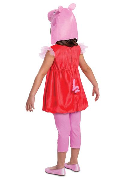 Imagem de Peppa Pig Costume for Girls, Deluxe Official Nick Jr Character Jumpsuit Dress e Laplander Peppa Hat, Toddler Size Medium (3T-4T)