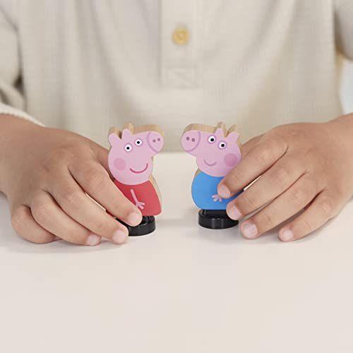 Imagem de Peppa Pig Toys Figuras de família de madeira feitas de madeira de origem responsável, brinquedos de madeira para meninas e meninos de 2 anos e acima (Amazon Exclusive)