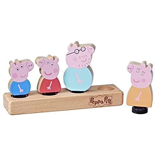 Imagem de Peppa Pig Toys Figuras de família de madeira feitas de madeira de origem responsável, brinquedos de madeira para meninas e meninos de 2 anos e acima (Amazon Exclusive)