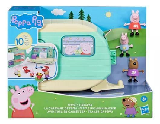 Imagem de  Peppa Pig Trailer Aventura Da Peppa Com 3 bonecos e 6 Acessorios  - Hasbro 