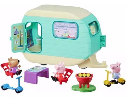 Imagem de  Peppa Pig Trailer Aventura Da Peppa Com 3 bonecos e 6 Acessorios  - Hasbro 