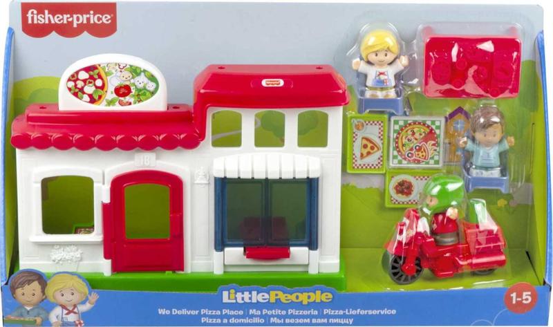 Pequenas Pessoas entregamos pizzaria, pizza kitchen playset com veículo de brinquedo push-along e figuras para crianças e crianças pré-escolares de 1 a 5 anos - Fisher-Price Imagem de Pequenas Pessoas entregamos pizzaria, pizza kitchen playset com veículo de brinquedo push-along e figuras para crianças e crianças pré-escolares de 1 a 5 anos
