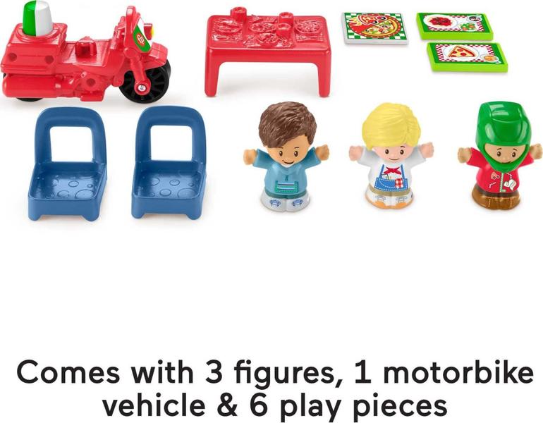 Pequenas Pessoas entregamos pizzaria, pizza kitchen playset com veículo de brinquedo push-along e figuras para crianças e crianças pré-escolares de 1 a 5 anos - Fisher-Price Imagem de Pequenas Pessoas entregamos pizzaria, pizza kitchen playset com veículo de brinquedo push-along e figuras para crianças e crianças pré-escolares de 1 a 5 anos