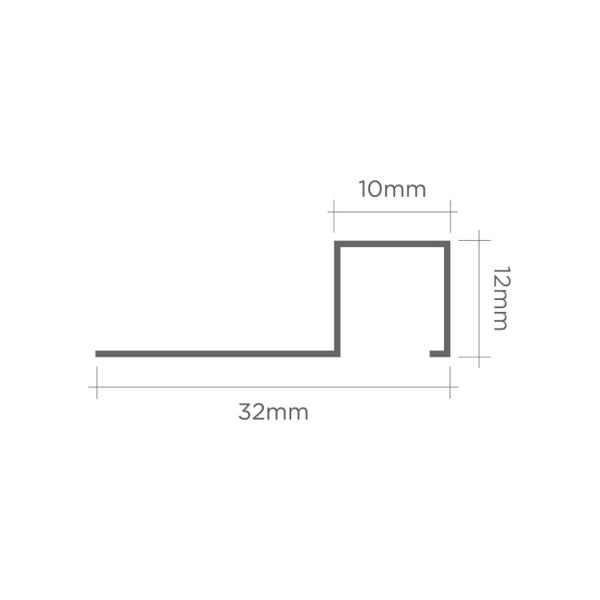 Imagem de Perfil de Alumínio para Acabamento 10mm X 1,2cm Firenze Blanc Viscardi Branco Brilho