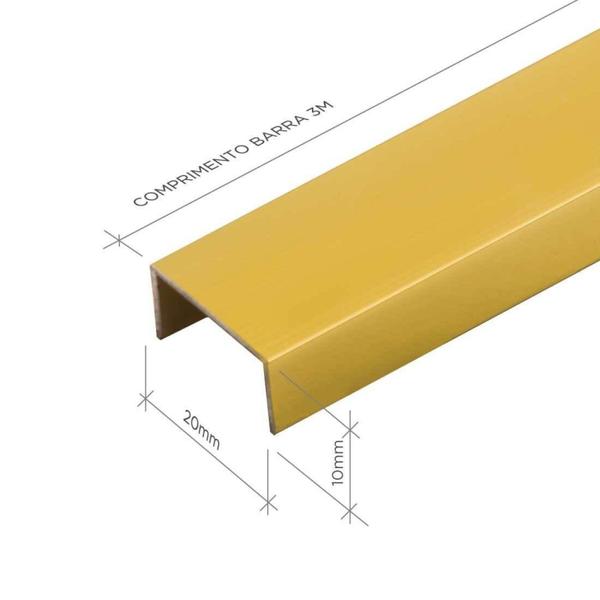 Imagem de Perfil de Alumínio para Acabamento 10mm X 2,0cm Luxor Golden Matte Viscardi Dourado Fosco