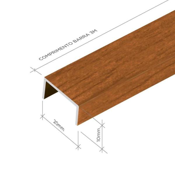 Imagem de Perfil de Alumínio para Acabamento 10mm X 2,0cm Luxor Wood Marrone Viscardi MADEIRA MARRON