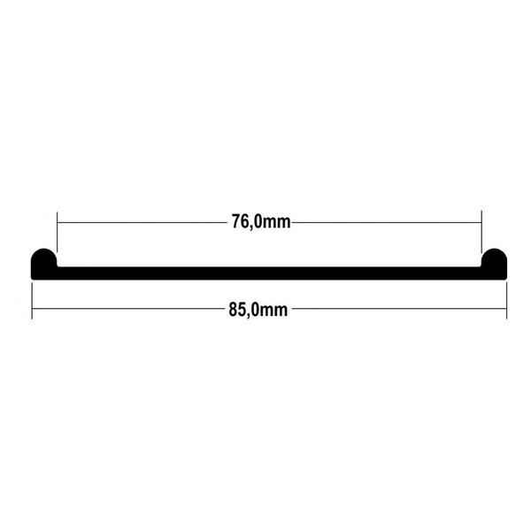 Imagem de Perfil de Borracha 1 metro Cinta de Tanque Bepo 76mm Preto