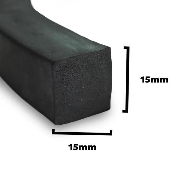 Imagem de Perfil de Borracha Esponjosa 15x15mm - 15m - Preto