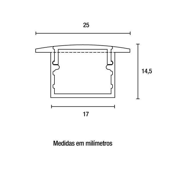 Imagem de Perfil de Embutir para Fita Led Blumenau Line 25mm com 1 metro