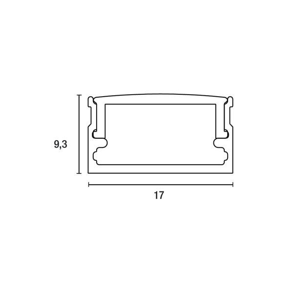 Imagem de Perfil de Embutir / Sobrepor para Fita Led Blumenau Line Easy Marcenaria 17mm com 3 Metros