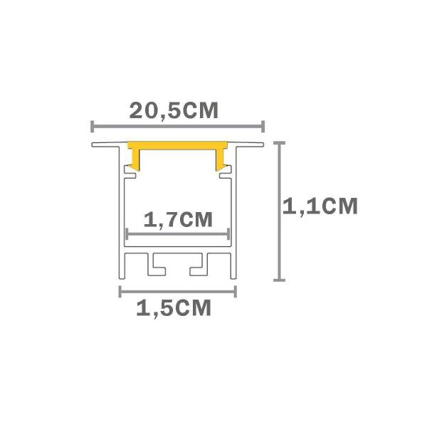 Perfil De Embutir Taschibra Para Fita Led Apex 35 - 1 Metro Imagem de Perfil De Embutir Taschibra Para Fita Led Apex 35 - 1 Metro