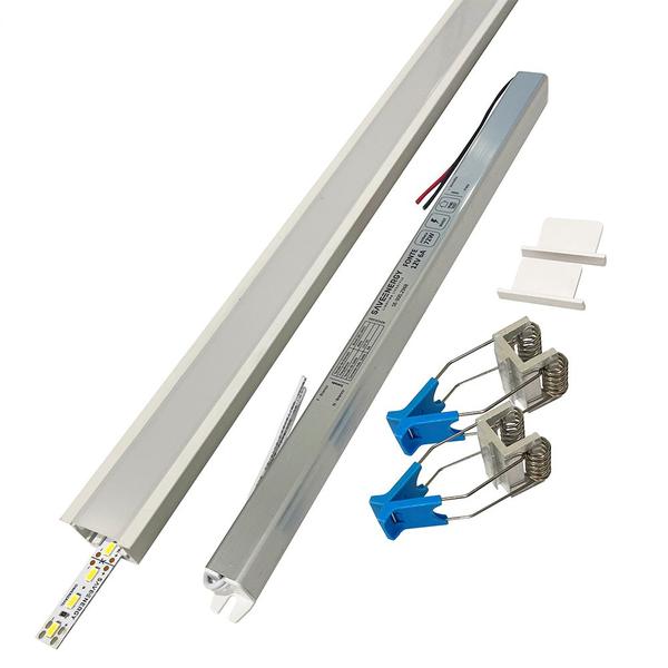 Perfil de Led de Embutir Save Energy LLS Flex II 3 Metros com LED 4000K Luz Neutra Imagem de Perfil de Led de Embutir Save Energy LLS Flex II 3 Metros com LED 4000K Luz Neutra