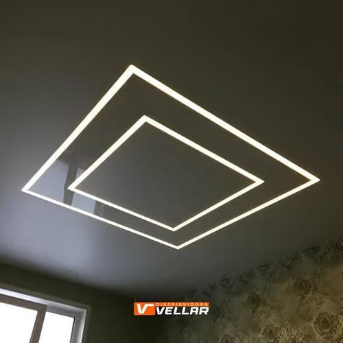 Imagem de Perfil De Led Embutir No Frame Duplo Iluminação Indireta 2m