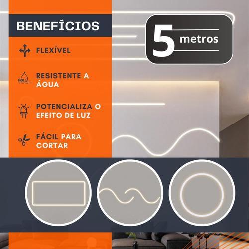 Imagem de Perfil De Led Flexível Embutir Blindado 5m Ip68 Sem Emenda