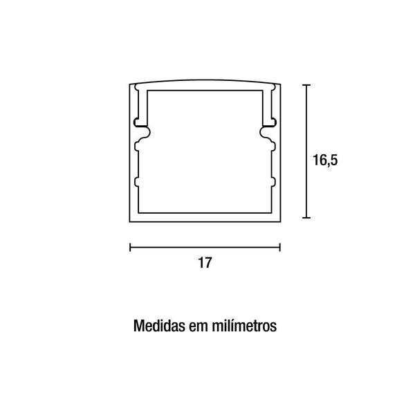 Imagem de Perfil de Sobrepor para Fita Led Blumenau Line 17mm com 1 metro