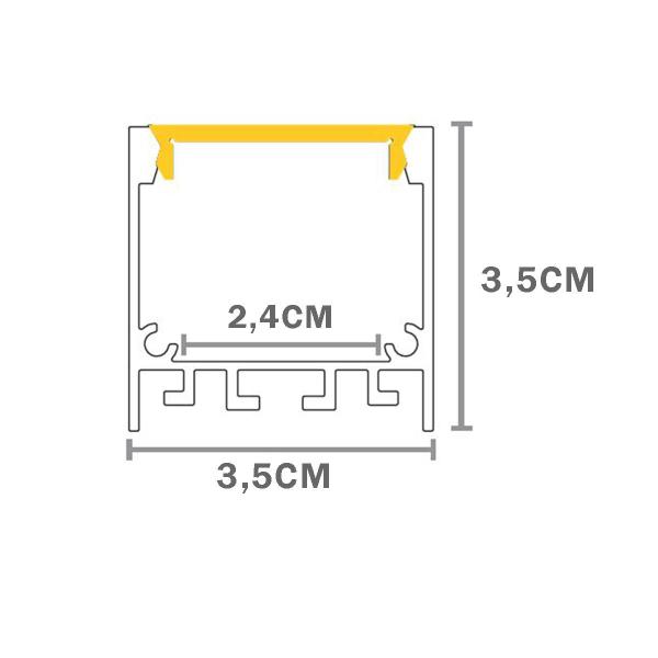 Imagem de Perfil de Sobrepor Taschibra Para Fita de Led Spire 35 Com 2 Metros