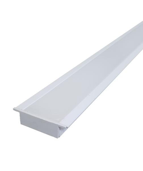 Perfil Embutir Slim 1m P/ Duas Fitas De Led 43mm Alumínio - Bela Home Imagem de Perfil Embutir Slim 1m P/ Duas Fitas De Led 43mm Alumínio