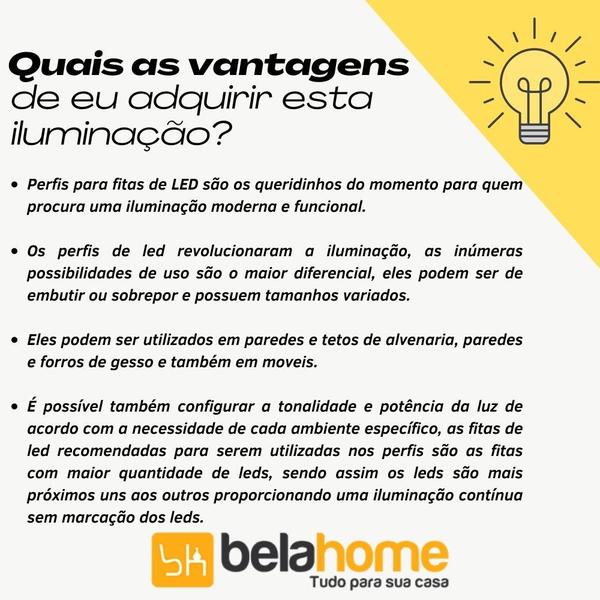 Perfil Embutir Slim 1m P/ Duas Fitas De Led 43mm Alumínio - Bela Home Imagem de Perfil Embutir Slim 1m P/ Duas Fitas De Led 43mm Alumínio