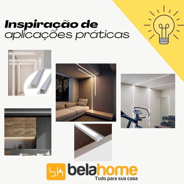 Perfil Embutir Slim 1m P/ Duas Fitas De Led 43mm Alumínio - Bela Home Imagem de Perfil Embutir Slim 1m P/ Duas Fitas De Led 43mm Alumínio