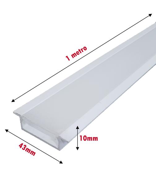 Perfil Embutir Slim 1m P/ Duas Fitas De Led 43mm Alumínio - Bela Home Imagem de Perfil Embutir Slim 1m P/ Duas Fitas De Led 43mm Alumínio