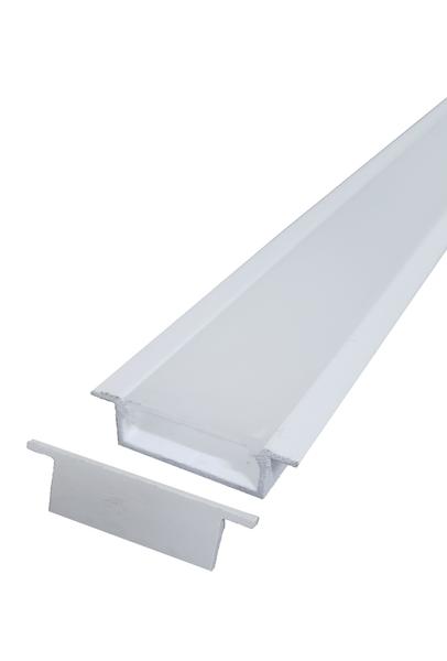Perfil Embutir Slim 1m P/ Duas Fitas De Led 43mm Alumínio - Bela Home Imagem de Perfil Embutir Slim 1m P/ Duas Fitas De Led 43mm Alumínio
