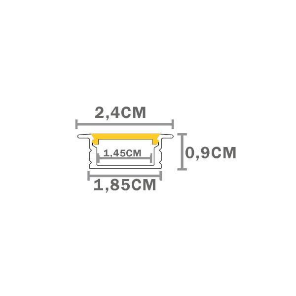 Imagem de Perfil Embutir Taschibra Fita Led Vertex 24 Com 3 Metros